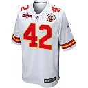Zennovawear Tyree Gillespie 42 Kansas City Chiefs AFC Champions Patch Game Men Jersey - White
