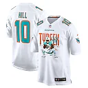 Zennovawear Tyreek Hill 10 Miami Dolphins Cheetah Celebration Game Men Jersey - White