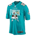 Zennovawear Tyreek Hill 10 Miami Dolphins Cheetah Celebration Game Men Jersey - Aqua