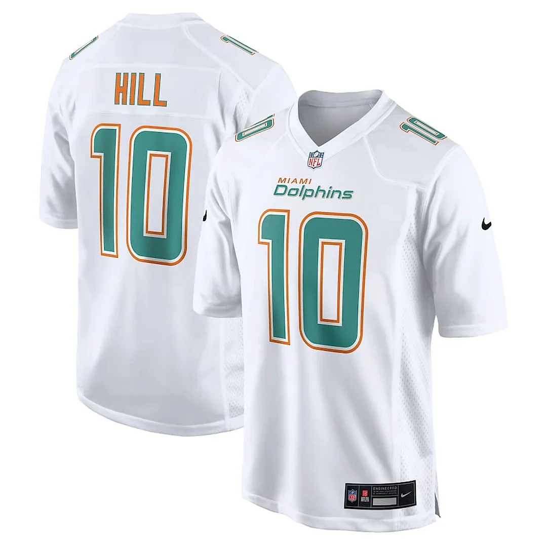Zennovawear Tyreek Hill 10 Miami Dolphins Fashion Game Men Jersey - White