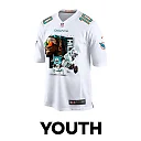 Zennovawear Tyreek Hill 10 Miami Dolphins Run Cheetah Run Game YOUTH Jersey - White