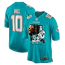 Zennovawear Tyreek Hill 10 Miami Dolphins Run Cheetah Run Game Men Jersey - Aqua