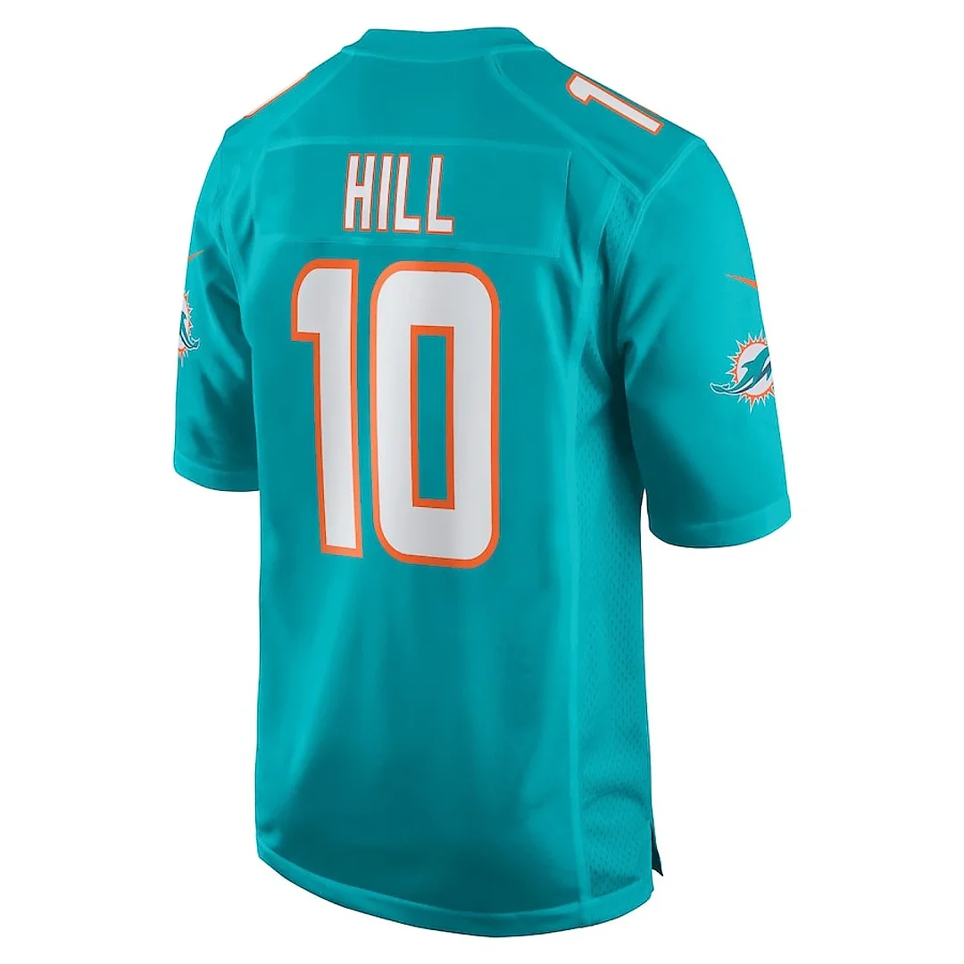 Zennovawear Tyreek Hill 10 Miami Dolphins Run Cheetah Run Game Men Jersey - Aqua