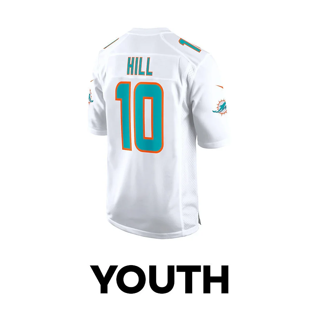 Zennovawear Tyreek Hill 10 Miami Dolphins The Cheetah Game YOUTH Jersey - White