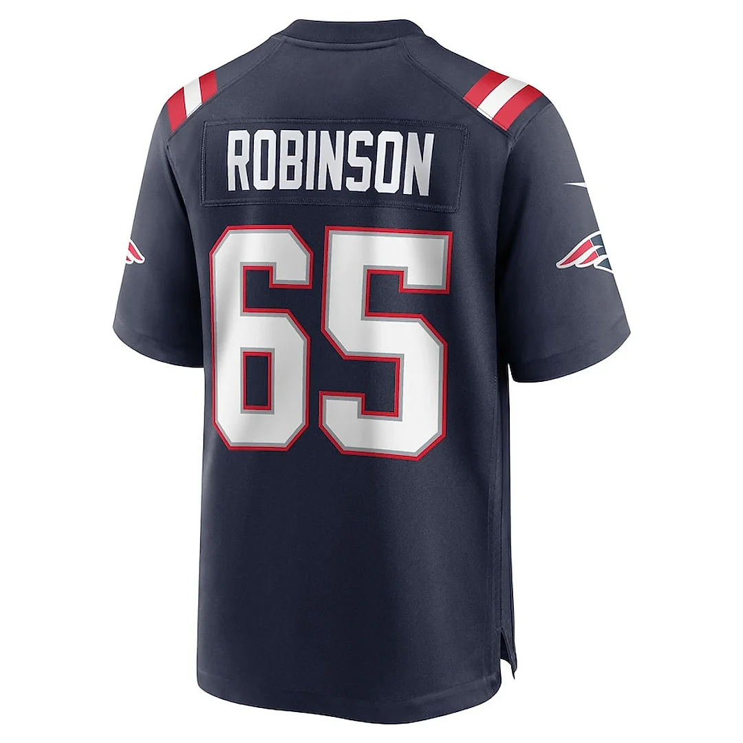 Zennovawear Tyrese Robinson 65 New England Patriots Game Men Jersey - Navy