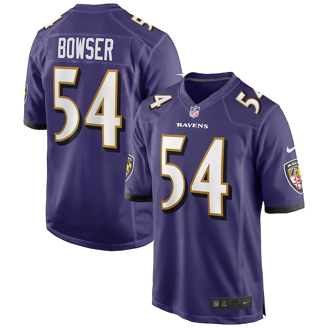 Zennovawear Tyus Bowser 54 Baltimore Ravens Men Game Jersey - Purple