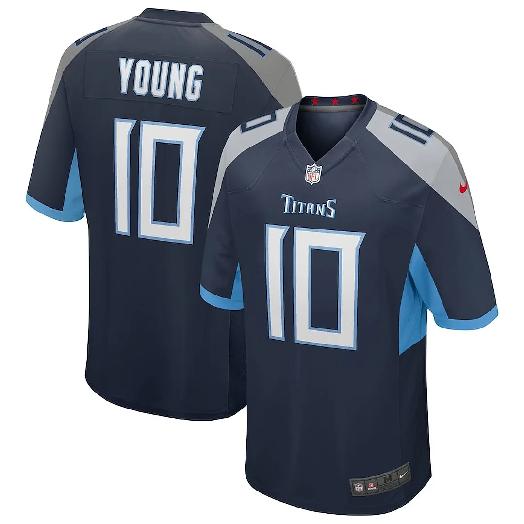 Zennovawear Vince Young 10 Tennessee Titans Men Game Retired Jersey - Navy