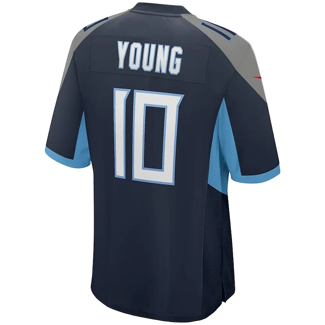 Zennovawear Vince Young 10 Tennessee Titans Men Game Retired Jersey - Navy