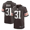 Zennovawear Vincent Gray 31 Cleveland Browns Team Game Jersey - Brown