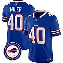 Zennovawear Von Miller 40 Buffalo Bills 50th Charging Logo Patch Game Men Jersey - Royal