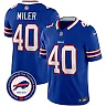 Zennovawear Von Miller 40 Buffalo Bills 50th Charging Logo Patch Game Men Jersey - Royal