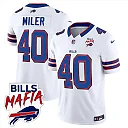 Zennovawear Von Miller 40 Buffalo Bills Bills Mafia Patch Game Men Jersey - White