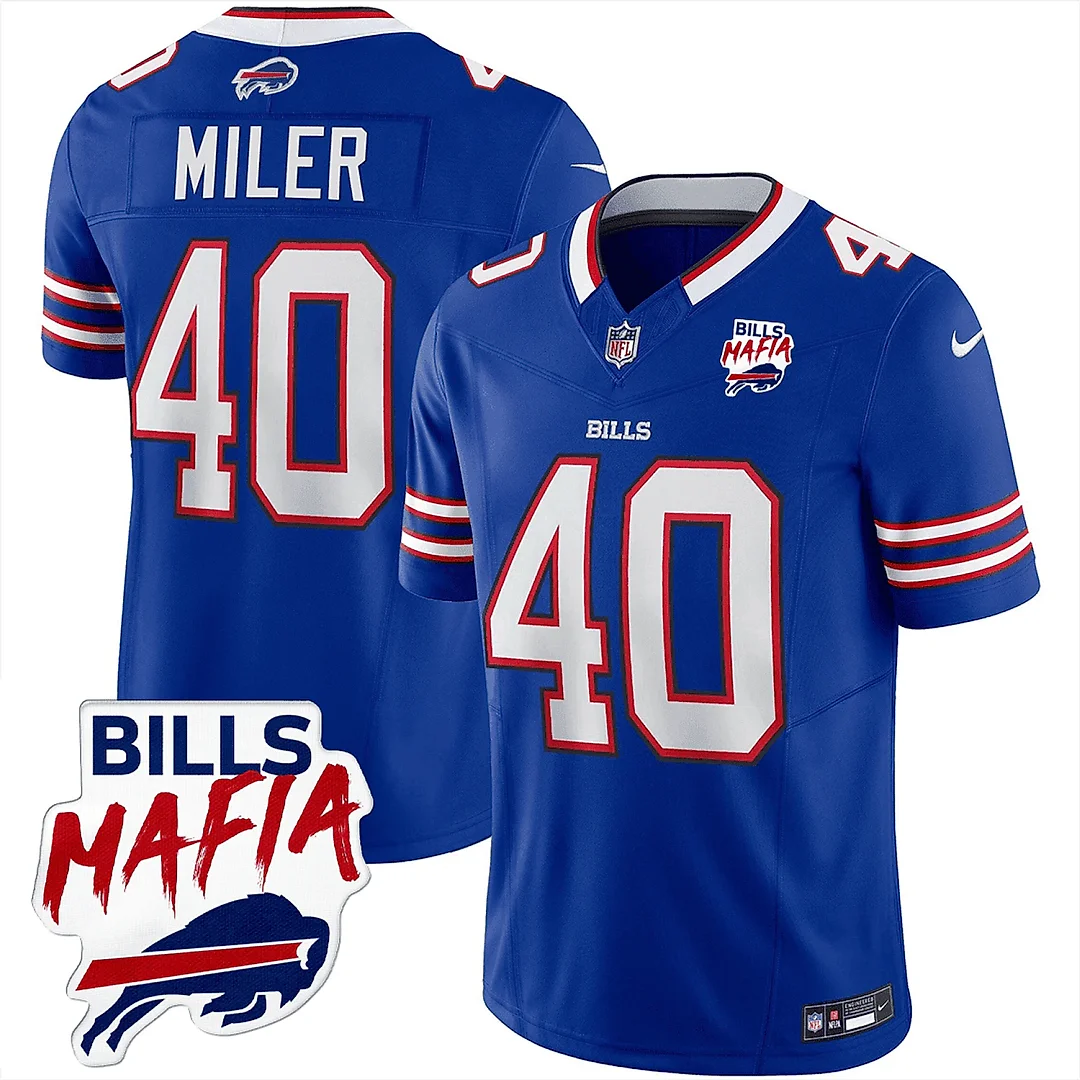 Zennovawear Von Miller 40 Buffalo Bills Bills Mafia Patch Game Men Jersey - Royal
