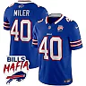 Zennovawear Von Miller 40 Buffalo Bills Bills Mafia Patch Game Men Jersey - Royal