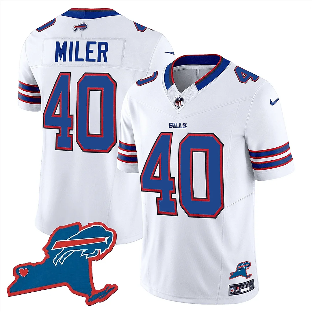Zennovawear Von Miller 40 Buffalo Bills New York Patch Game Men Jersey - White