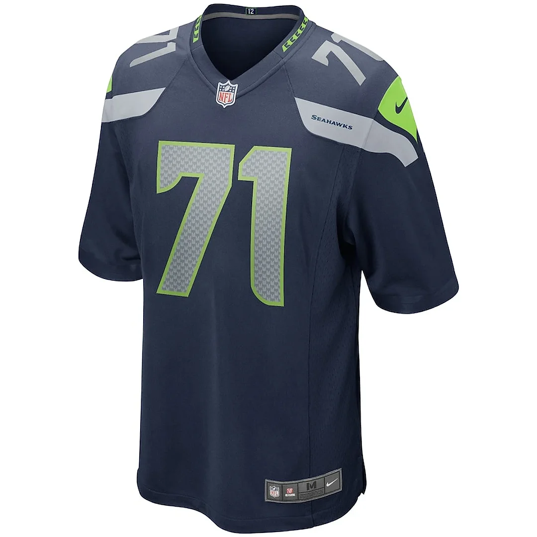 Zennovawear Walter Jones 71 Seattle Seahawks Men Game Retired Jersey - College Navy