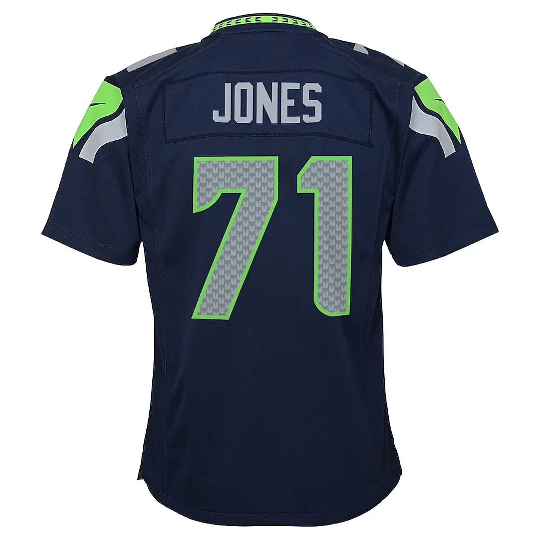 Zennovawear Walter Jones 71 Seattle Seahawks YOUTH Retired Game Jersey - Navy Blue