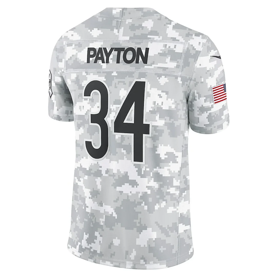 Zennovawear Walter Payton 34 Chicago Bears 2024 Salute to Service Retired Player Limited Men Jersey - Arctic Camo