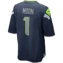 Zennovawear Warren Moon 1 Seattle Seahawks Game Retired Jersey - College Navy
