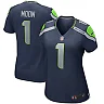 Zennovawear Warren Moon 1 Seattle Seahawks Women Game Retired Jersey - College Navy
