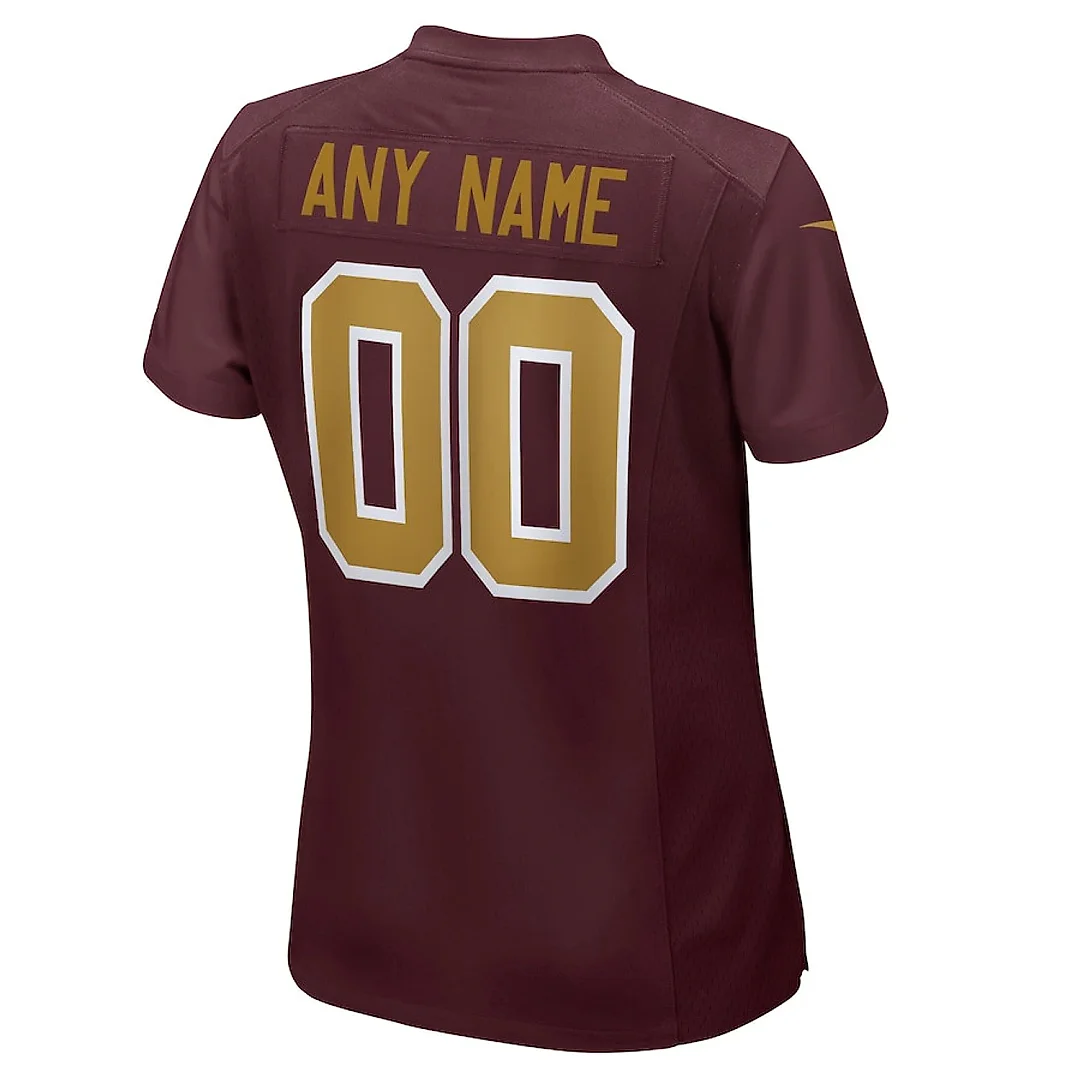 Zennovawear Washington Football Team Women Alternate Custom Jersey - Burgundy