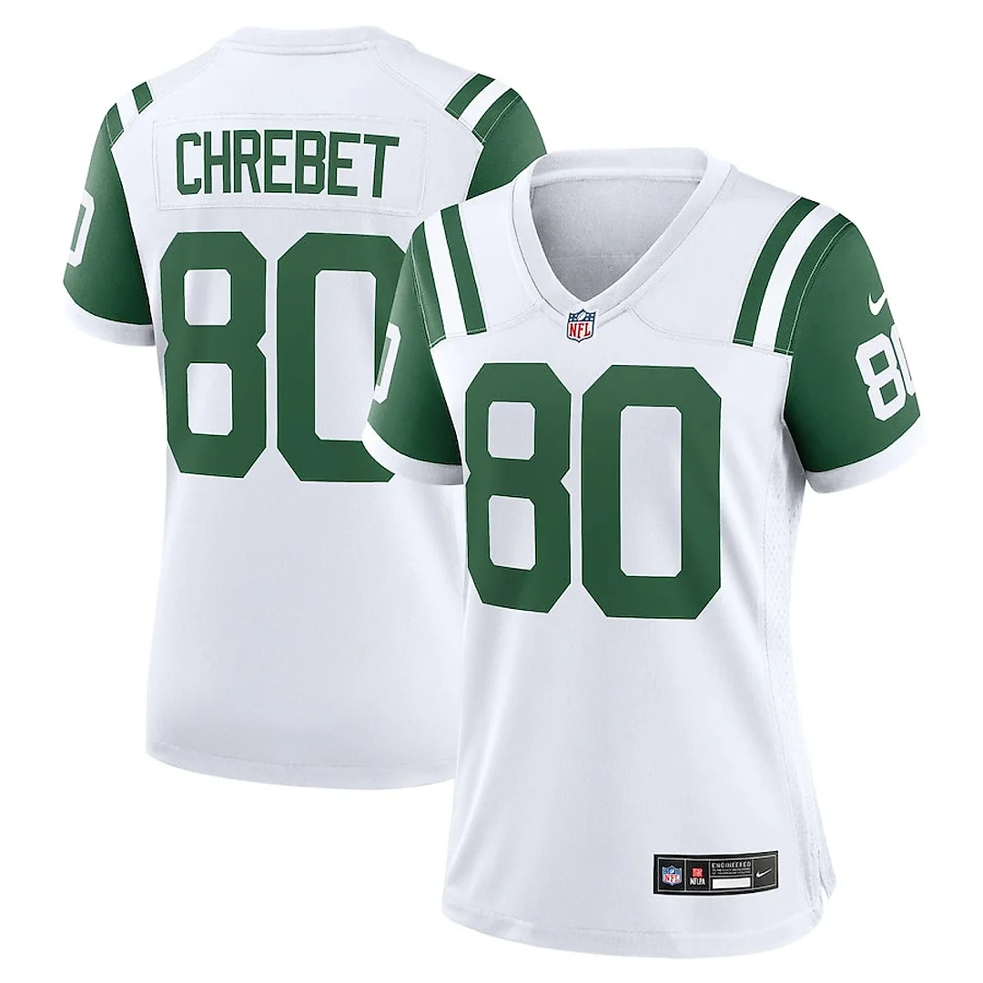Zennovawear Wayne Chrebet 80 New York Jets Women's Classic Alternate Retired Player Game Jersey - White
