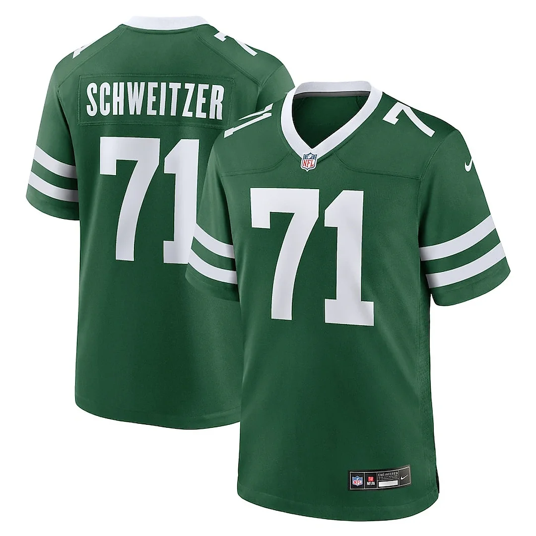 Zennovawear Wes Schweitzer 71 New York Jets Team Game Men Jersey - Legacy Green