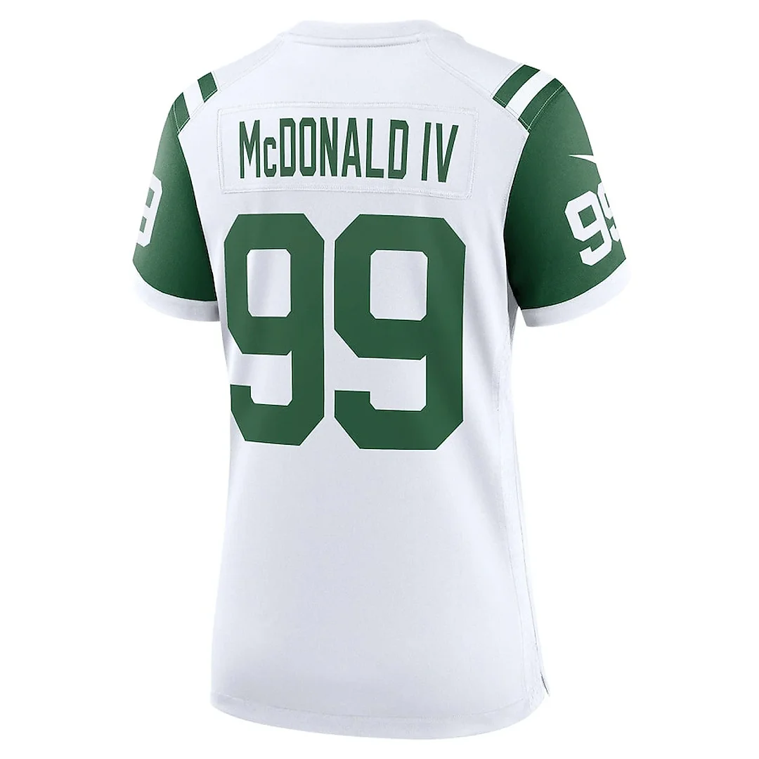 Zennovawear Will McDonald IV 99 New York Jets Women's Classic Alternate Retired Player Game Jersey - White