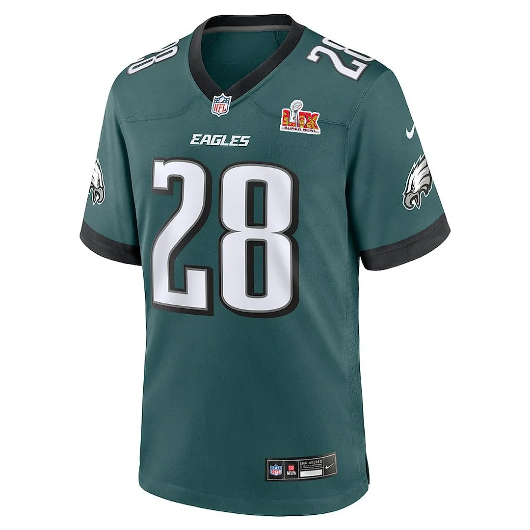 Zennovawear Will Shipley 28 Philadelphia Eagles Super Bowl LIX YOUTH Jersey - Midnight Green