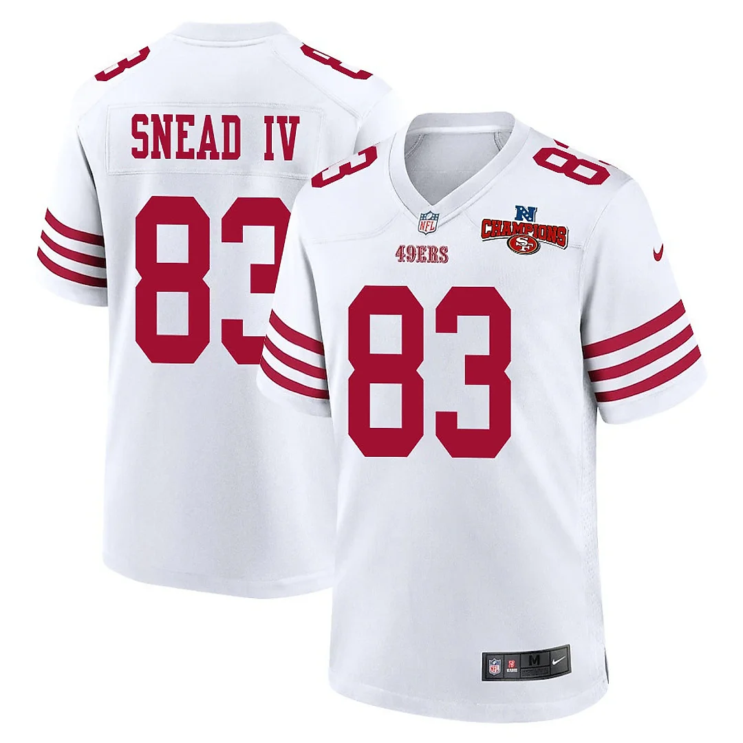 Zennovawear Willie Snead IV 83 San Francisco 49ers NFC Champions Patch Game Men Jersey - White