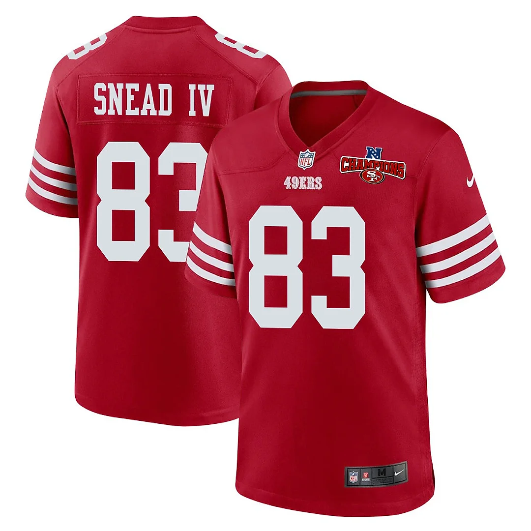 Zennovawear Willie Snead IV 83 San Francisco 49ers NFC Champions Patch Game Men Jersey - Scarlet