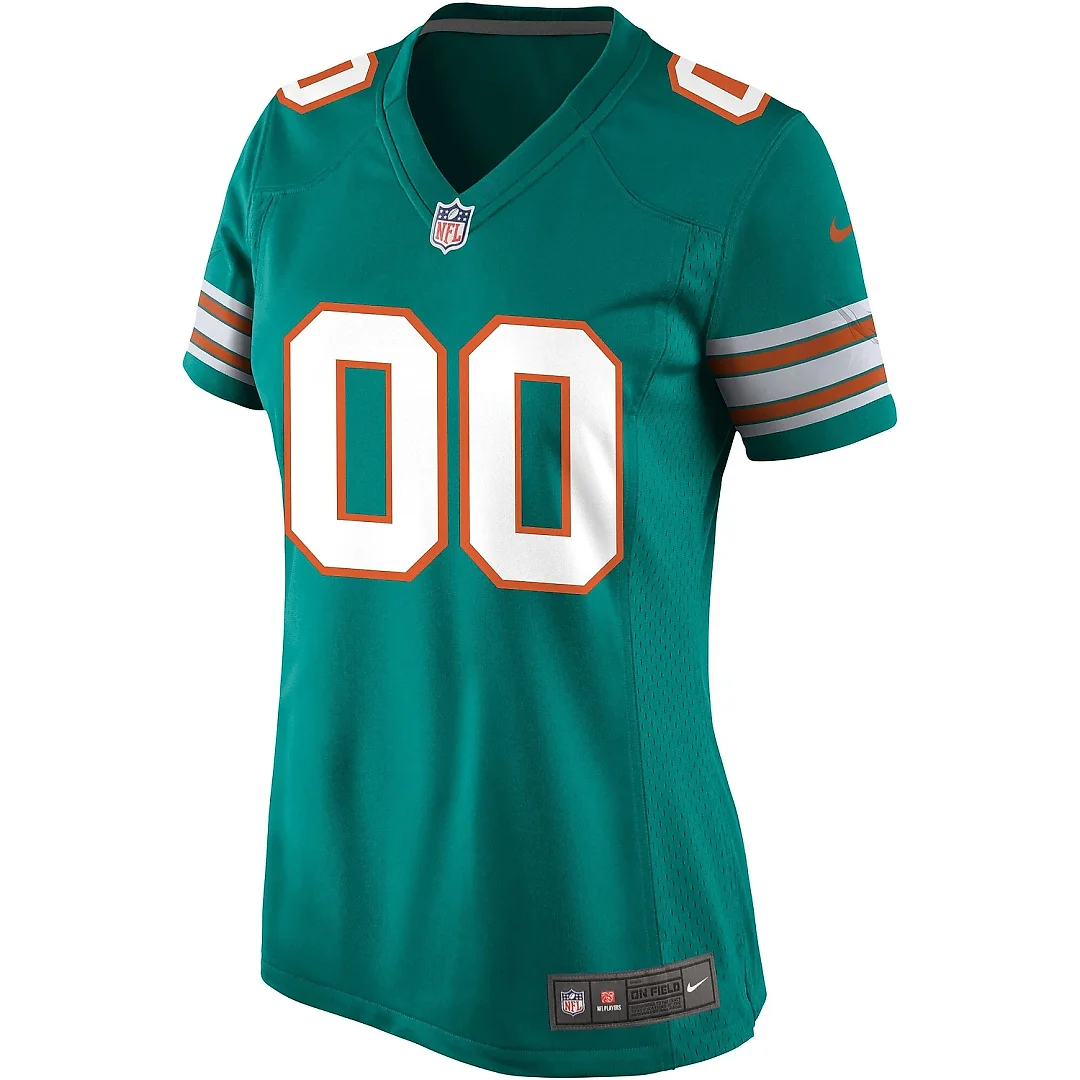 Zennovawear Women's Aqua Miami Dolphins Alternate Custom Game Jersey