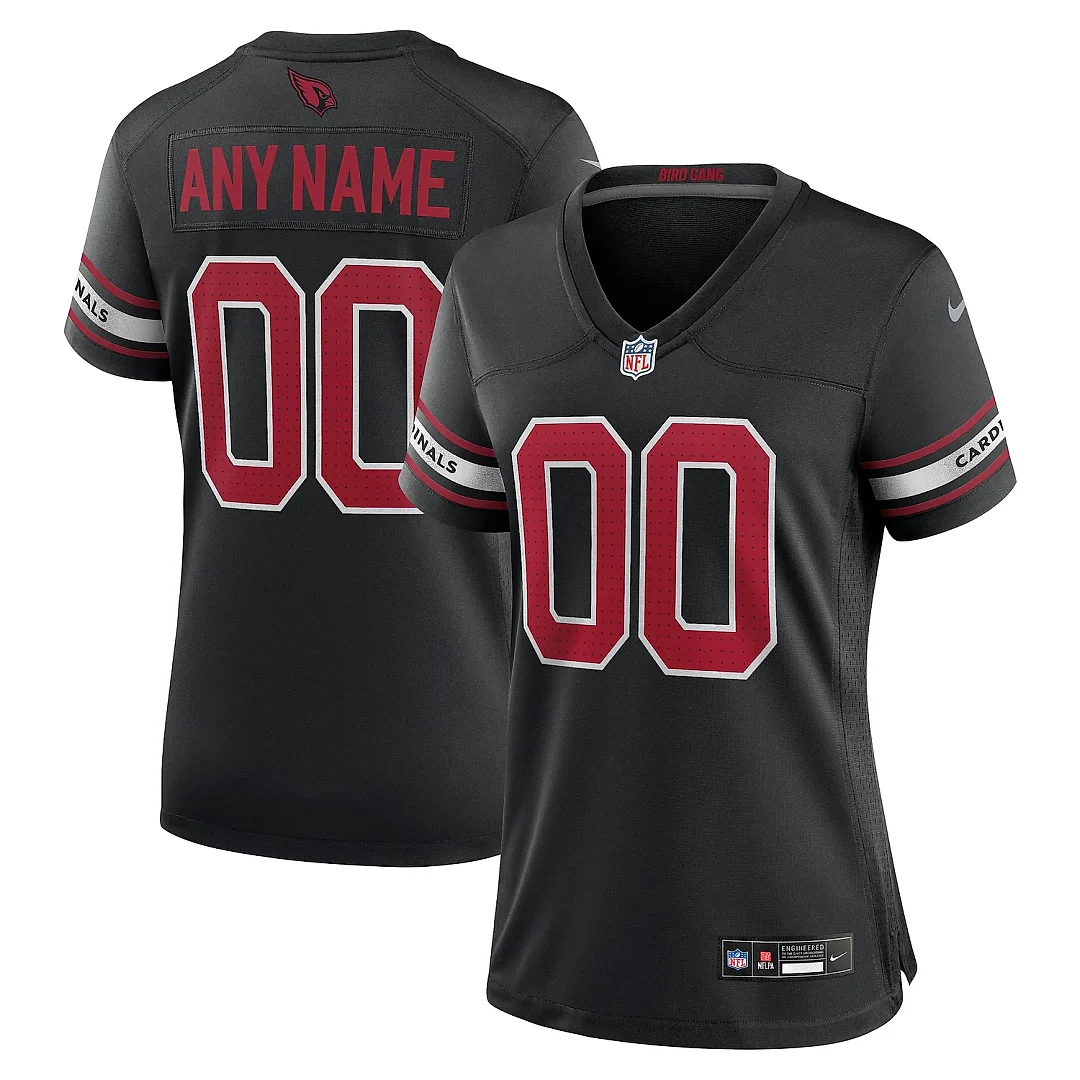Zennovawear Women's Arizona Cardinals Black Alternate Custom Game Jersey