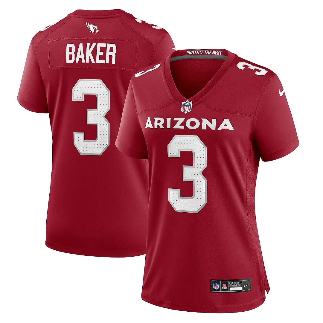 Zennovawear Women's Arizona Cardinals Budda Baker Cardinal Team Game Jersey
