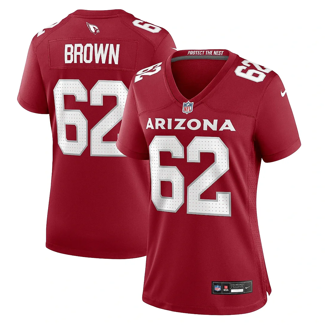 Zennovawear Women's Arizona Cardinals Evan Brown Cardinal Game Jersey