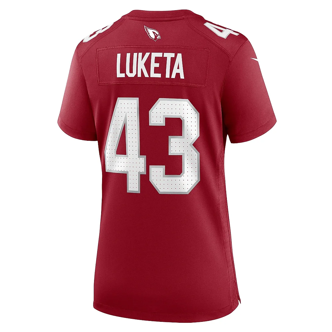 Zennovawear Women's Arizona Cardinals Jesse Luketa Cardinal Game Jersey