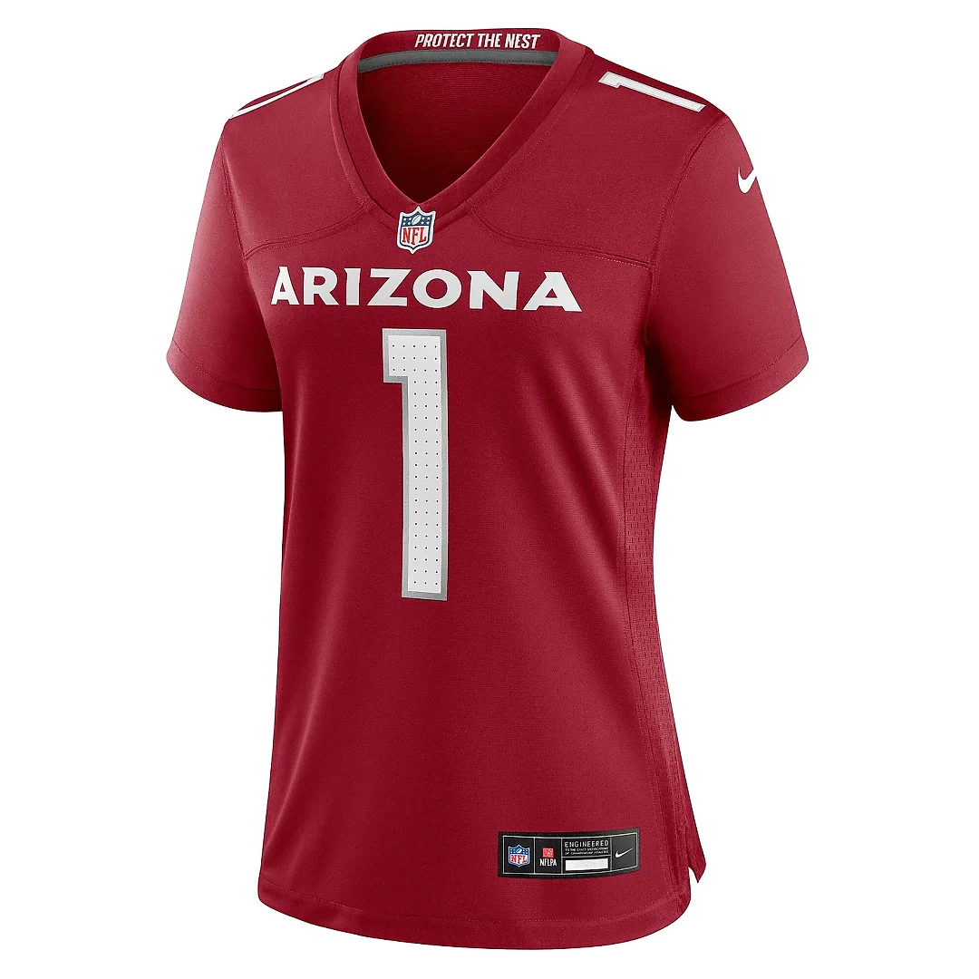 Zennovawear Women's Arizona Cardinals Number 1 Bride Cardinal Game Jersey