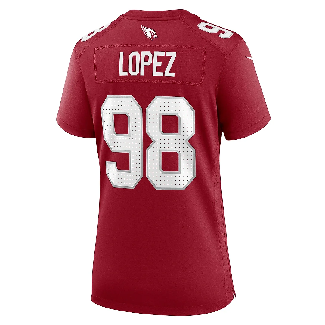 Zennovawear Women's Arizona Cardinals Roy Lopez Cardinal Game Jersey