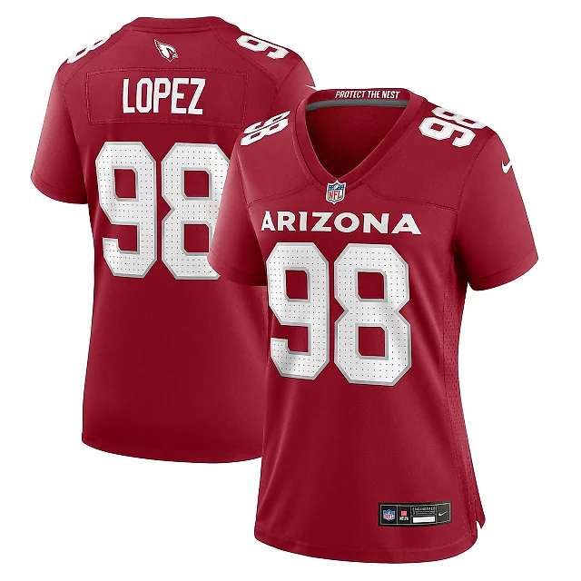 Zennovawear Women's Arizona Cardinals Roy Lopez Cardinal Game Jersey