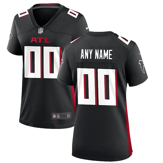 Zennovawear Women's Atlanta Falcons Black Custom Game Jersey