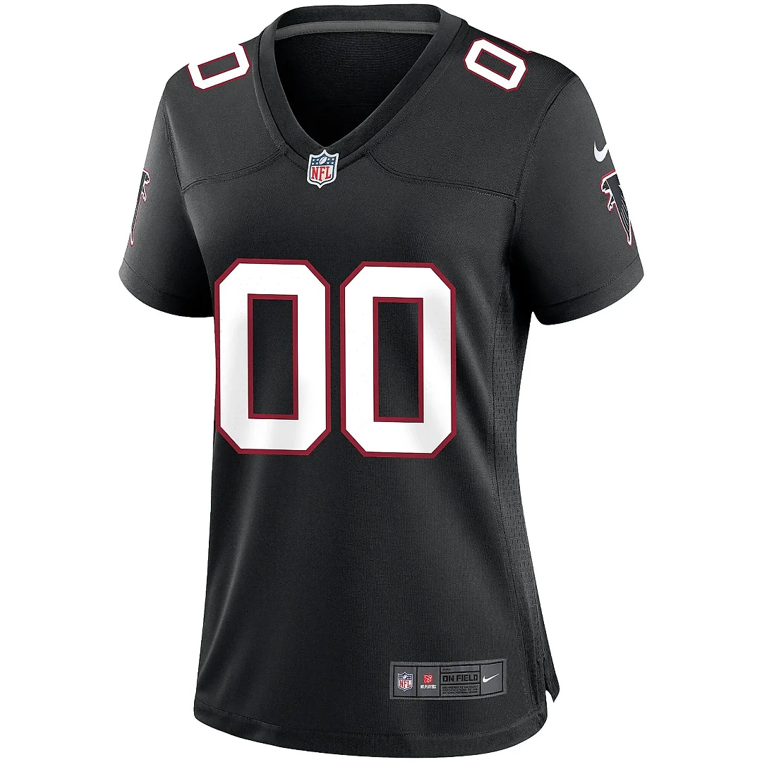 Zennovawear Women's Atlanta Falcons Black Throwback Custom Game Jersey