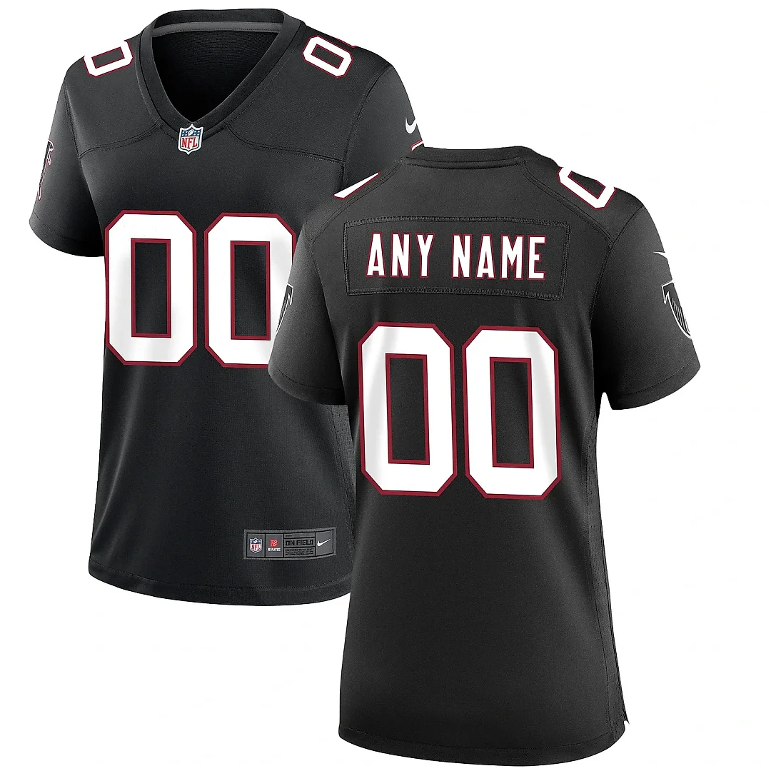 Zennovawear Women's Atlanta Falcons Black Throwback Custom Game Jersey
