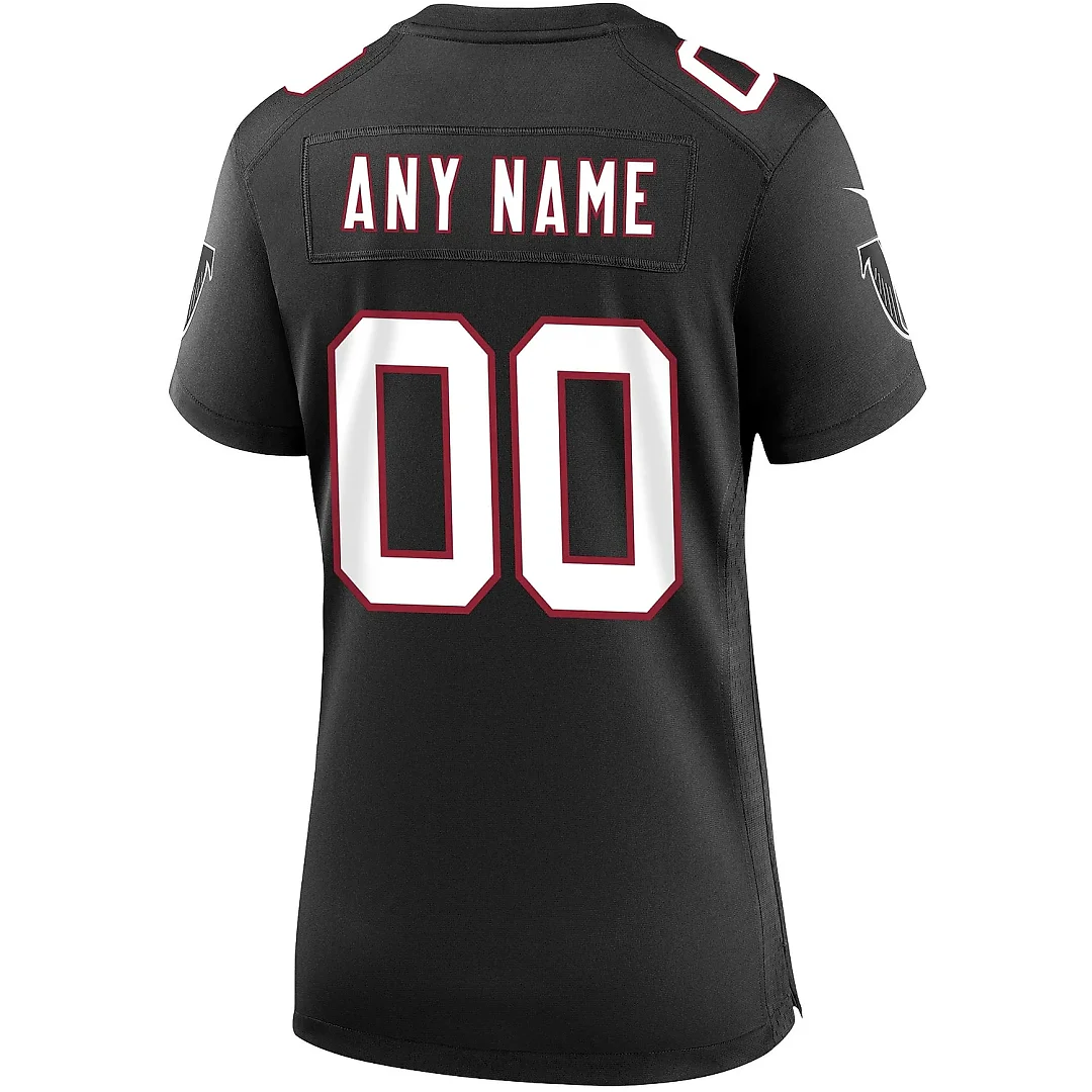 Zennovawear Women's Atlanta Falcons Black Throwback Custom Game Jersey