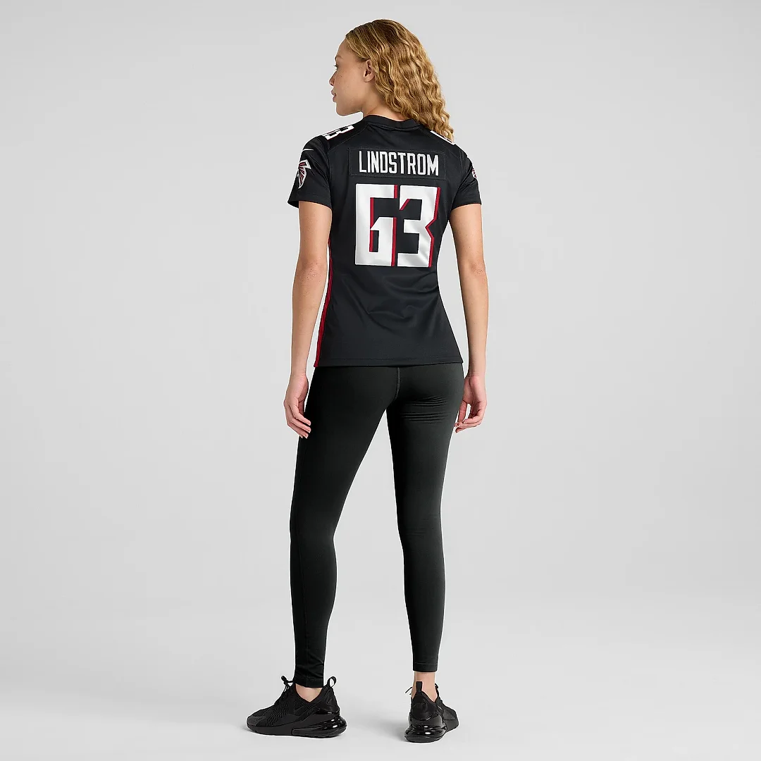 Zennovawear Women's Atlanta Falcons Chris Lindstrom Black Team Game Jersey