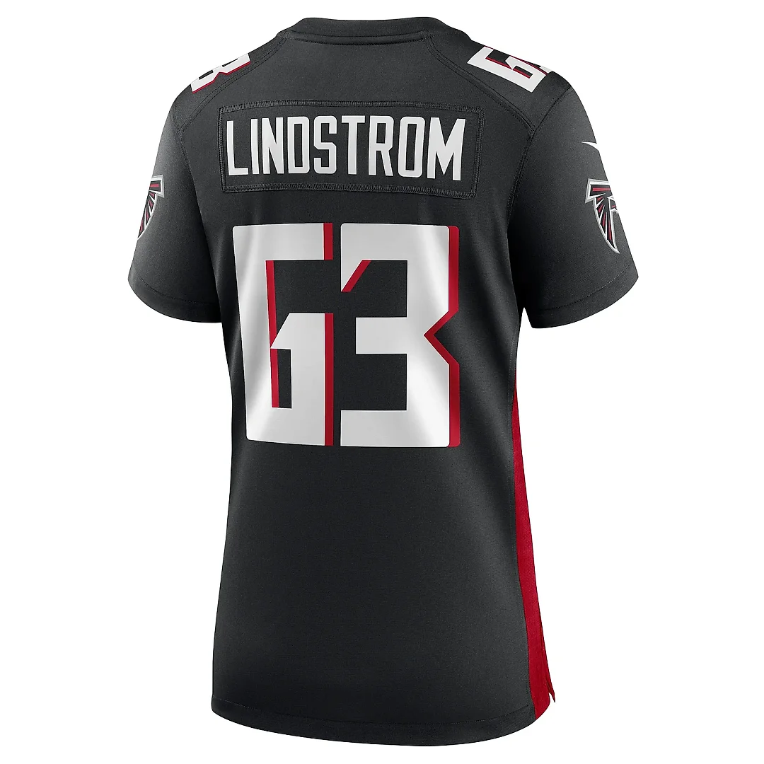 Zennovawear Women's Atlanta Falcons Chris Lindstrom Black Team Game Jersey