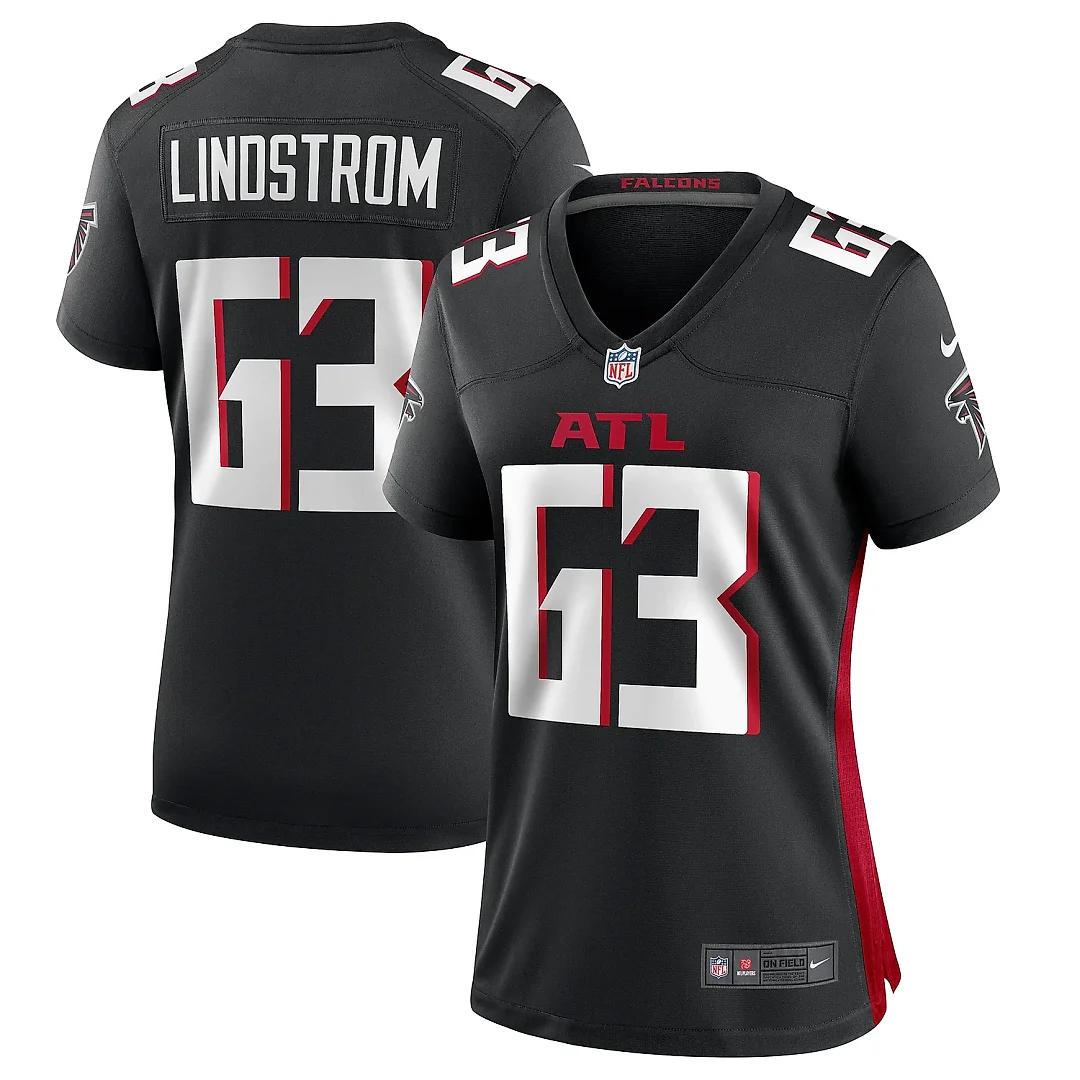 Zennovawear Women's Atlanta Falcons Chris Lindstrom Black Team Game Jersey