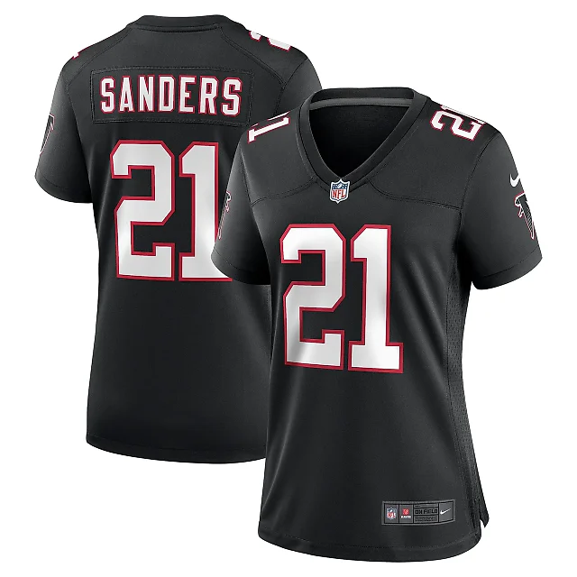 Zennovawear Women's Atlanta Falcons Deion Sanders Black Alternate Retired Player Game Jersey