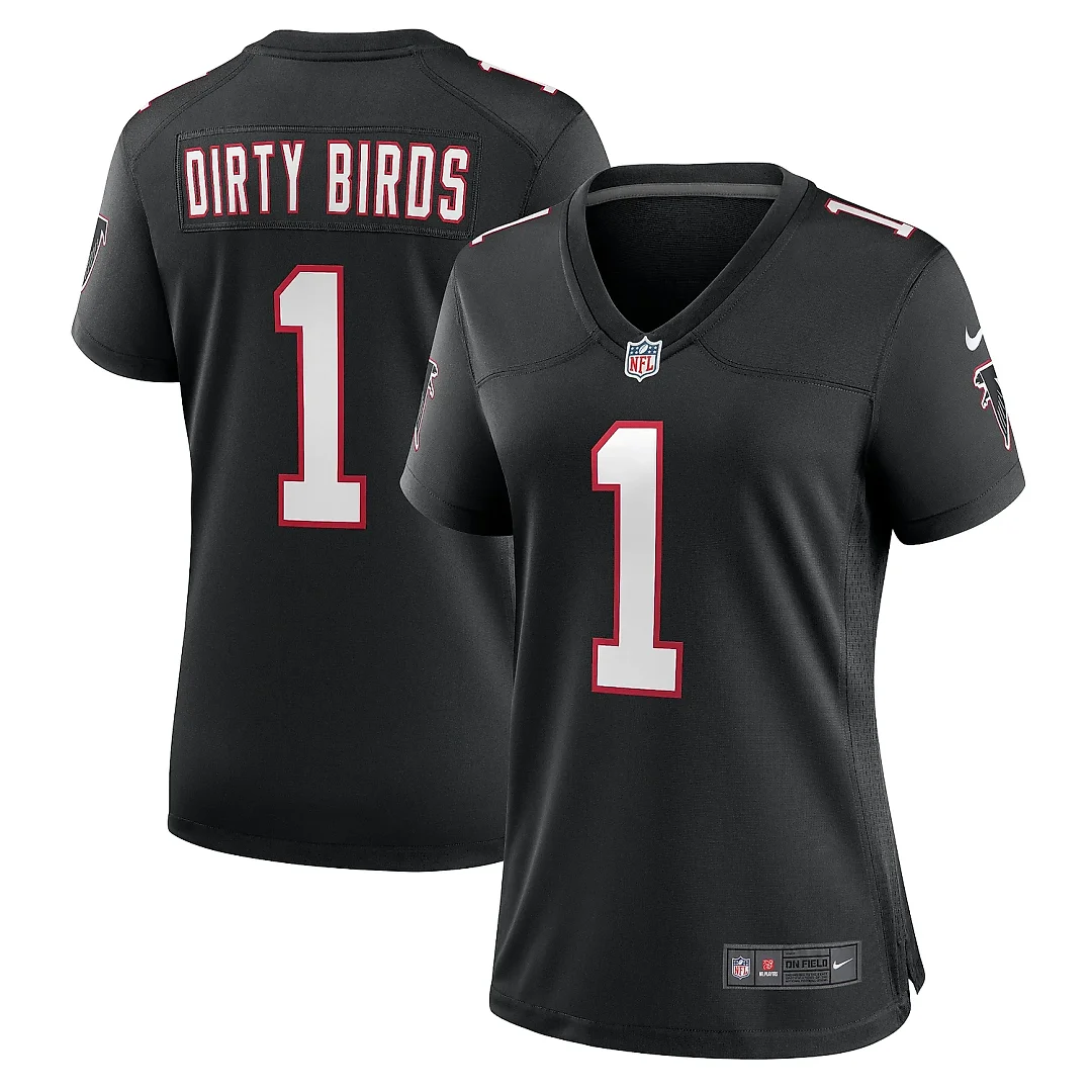 Zennovawear Women's Atlanta Falcons Dirty Birds Black Throwback Game Jersey