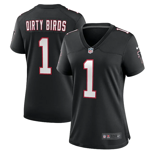 Zennovawear Women's Atlanta Falcons Dirty Birds Black Throwback Game Jersey