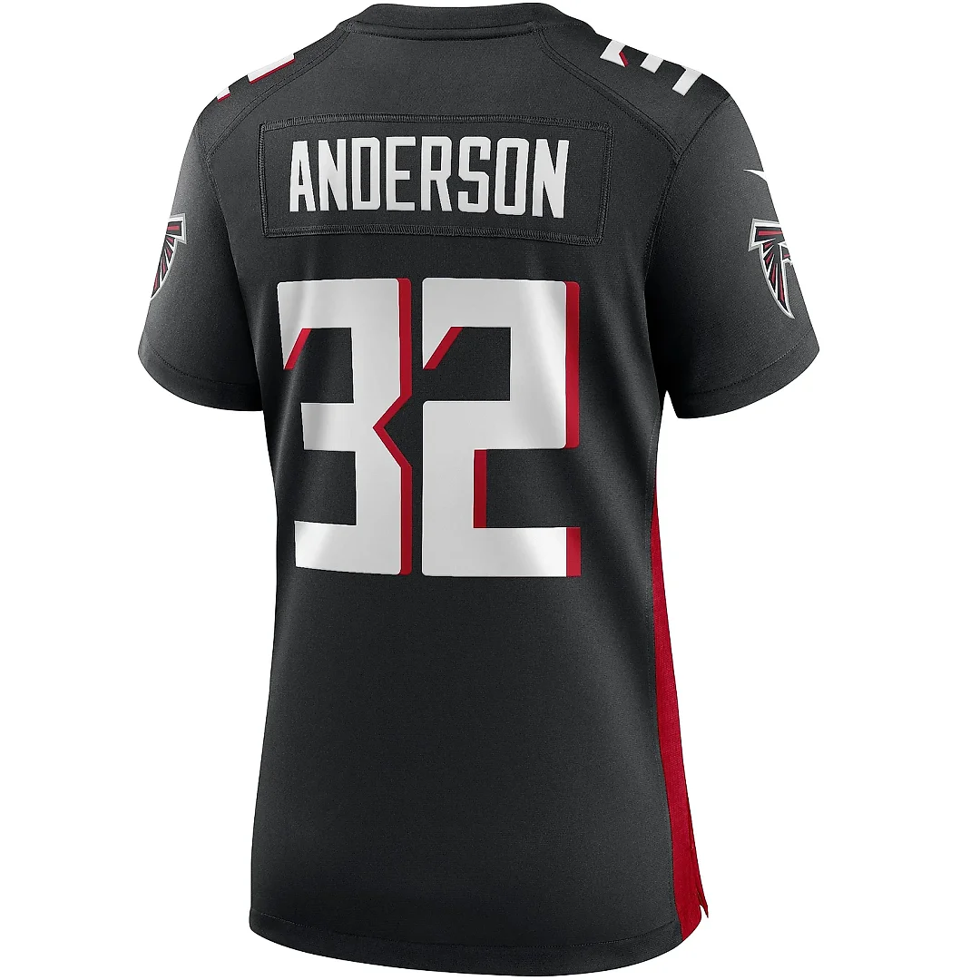 Zennovawear Women's Atlanta Falcons Jamal Anderson Black Game Retired Player Jersey